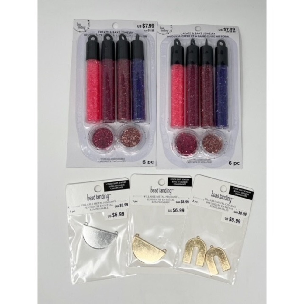 NEW Lot of Create & Bake Jewelry Kits Crystal Mixes Charms